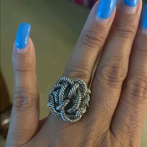 Elegant Silver Knot Ring